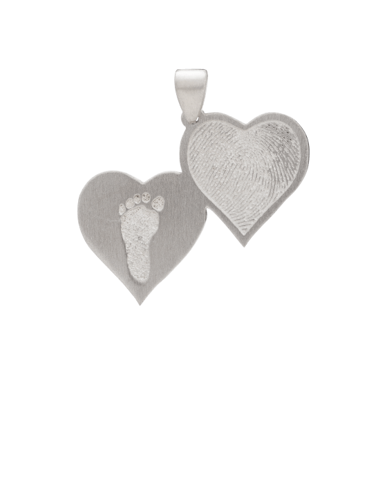 Double Heart Footprint Gold Keepsake